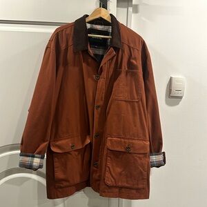 Orvis Brown Jacket with Plaid Lining